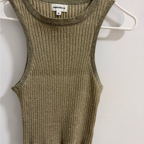 Superdown Beige Ribbed Tank Top - Picture 3 of 5